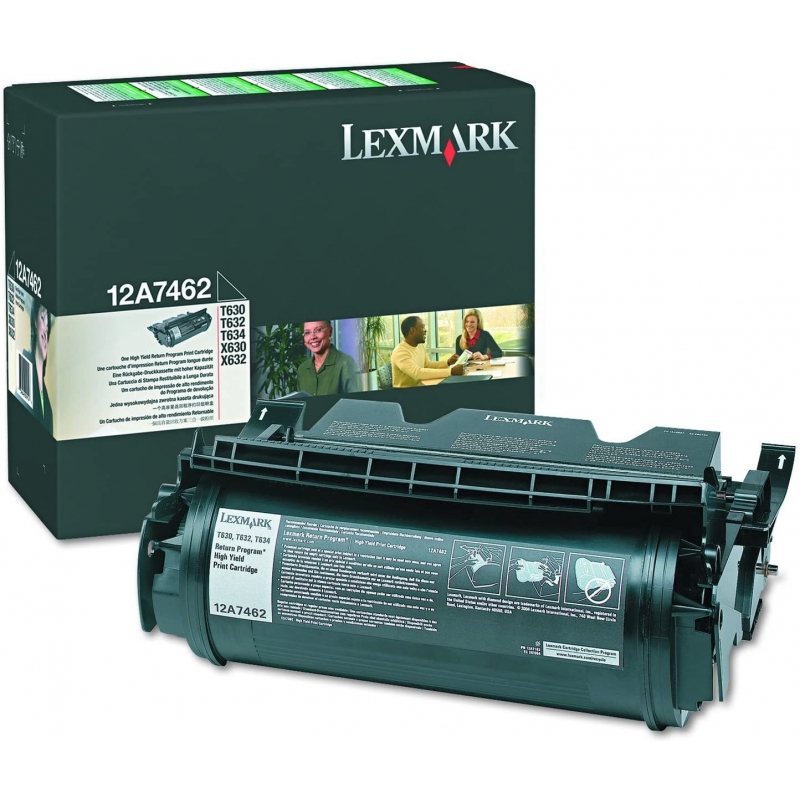 Toner Lexmark Optra T630 / T632 / T634 Black Original - 12A7462 - Discontinued