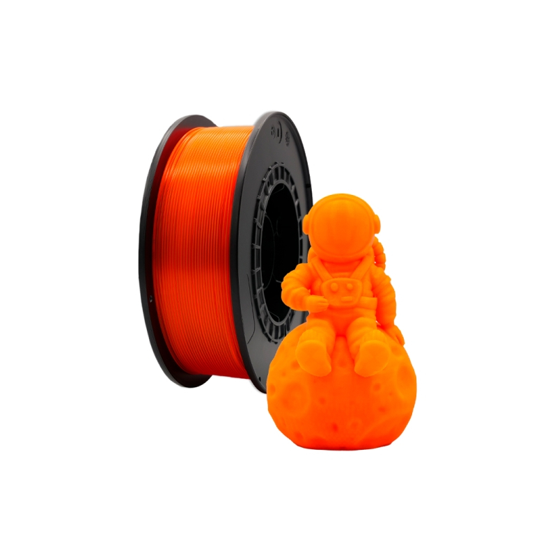 Filamento 3D PLA - Diâmetro 1.75mm - Bobina 1kg - Cor Laranja Fluoresc