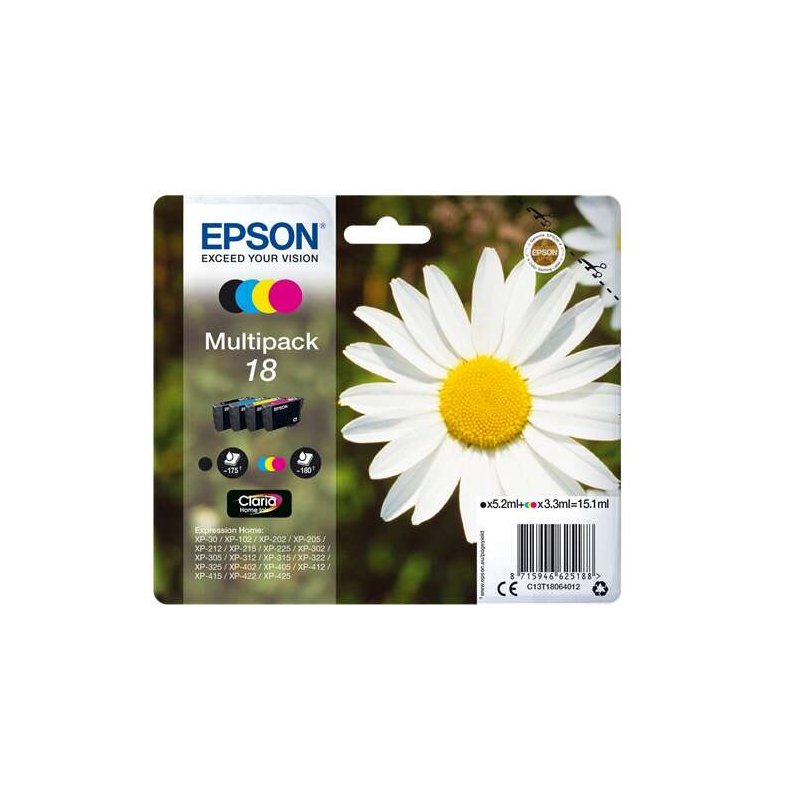Tinteiros Epson T1806 (18) Multipack Original - C13T18064012