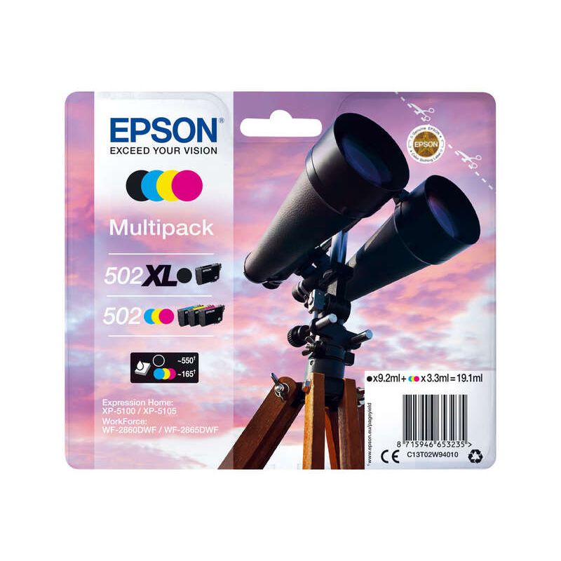 Tinteiros Epson 502XL / 502 Multipack Original - C13T02W94010