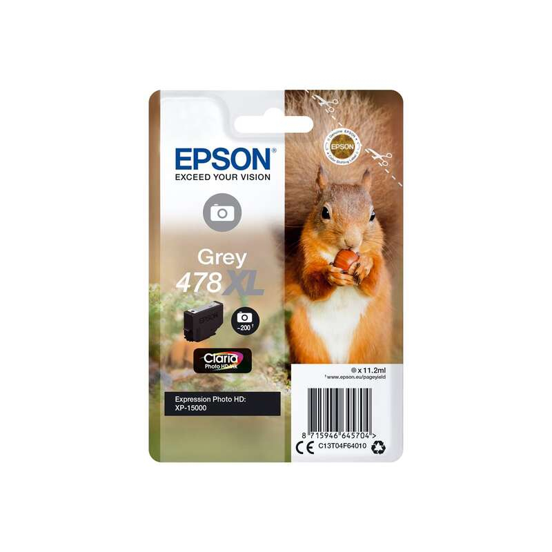 Tinteiro Epson T04F6 (478XL) Cinzento Original - C13T04F64010