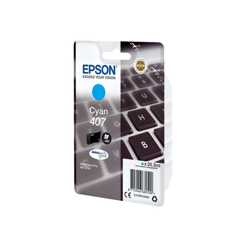 Cartucho de tinta Epson T07U2 (407) Cian Original - C13T07U240