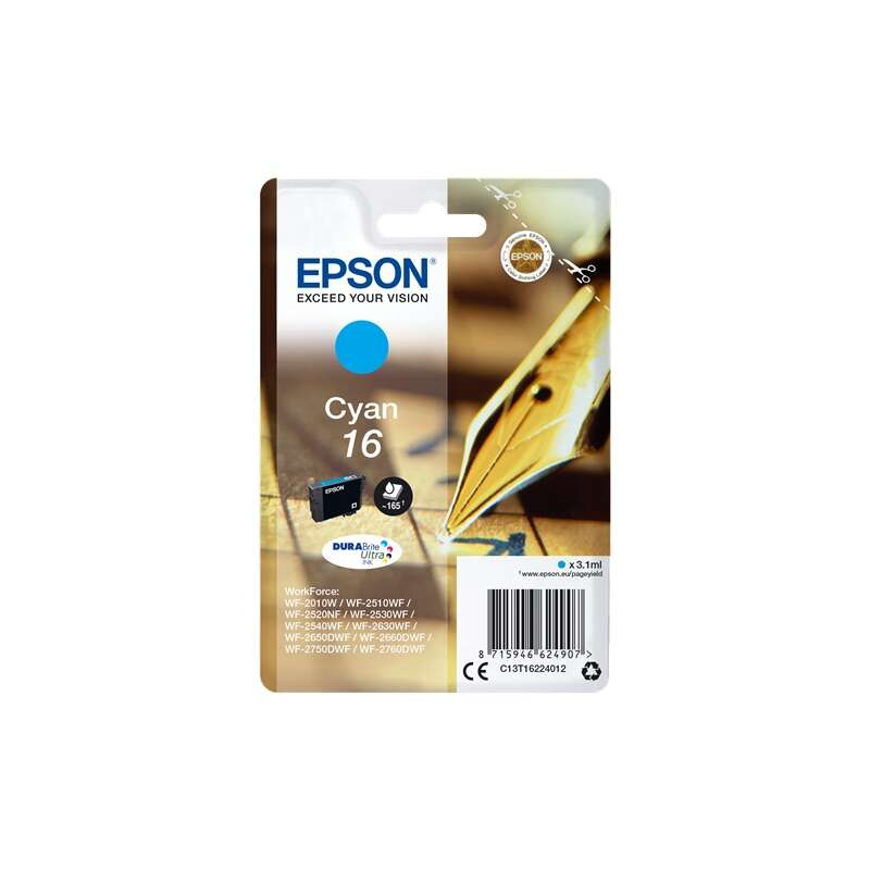 Cartucho de tinta Epson T1622 Cian Original - C13T16224012
