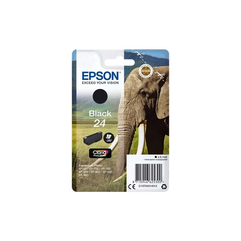 Cartucho de tinta Epson T2421 (24) Negro Original - C13T24214012