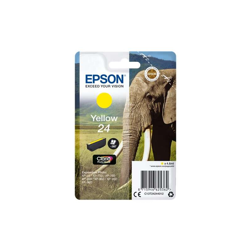 Cartucho de tinta Epson T2424 (24) Amarillo Original - C13T24244012