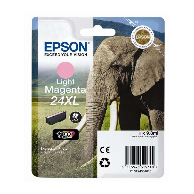 Ink cartridge Epson T2436 (24XL) Light Magenta Original - C13T24364012