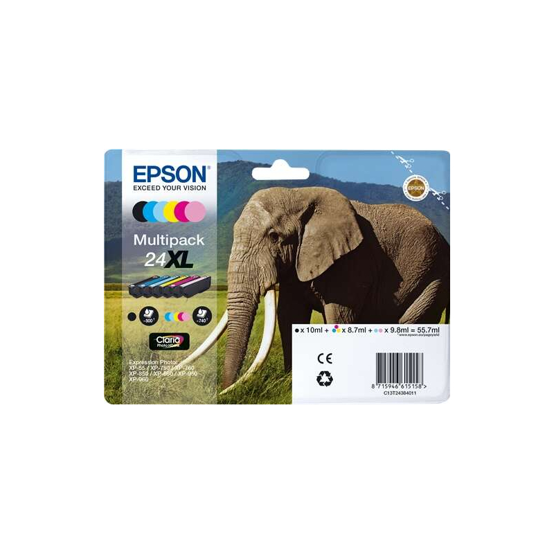 Tinteiros Epson T2438 (24XL) Multipack Original - C13T24384011