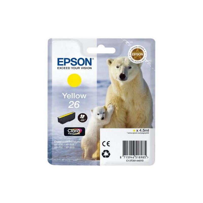Tinteiro Epson T2614 (26) Amarelo Original - C13T26144012