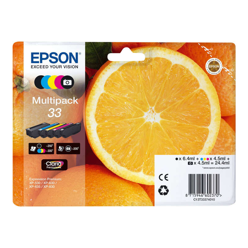 Cartuchos de tinta Epson T3337 (33) Multipack Original - C13T33374011