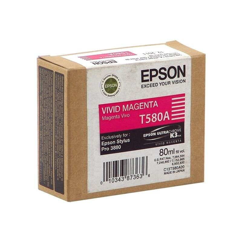Cartucho de tinta Epson T580A Magenta Vivo Original - C13T580A00