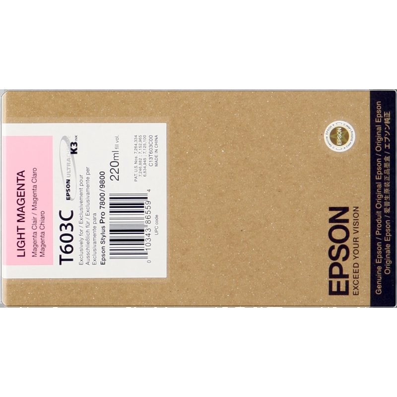 Ink cartridge Epson T603C Light Magenta Original - C13T603C00