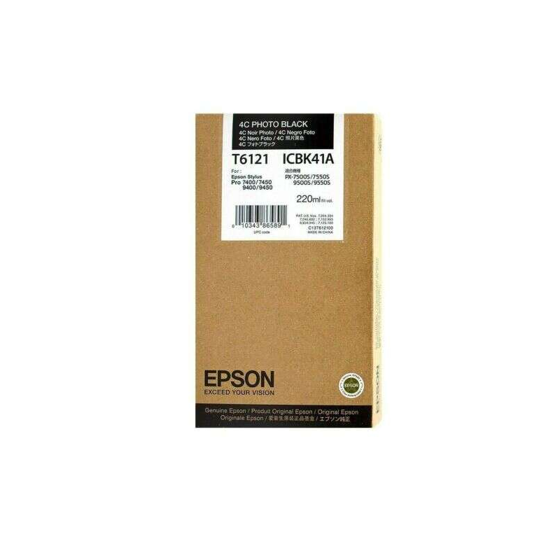 Tinteiro Epson T6121 Preto Photo Original - C13T612100