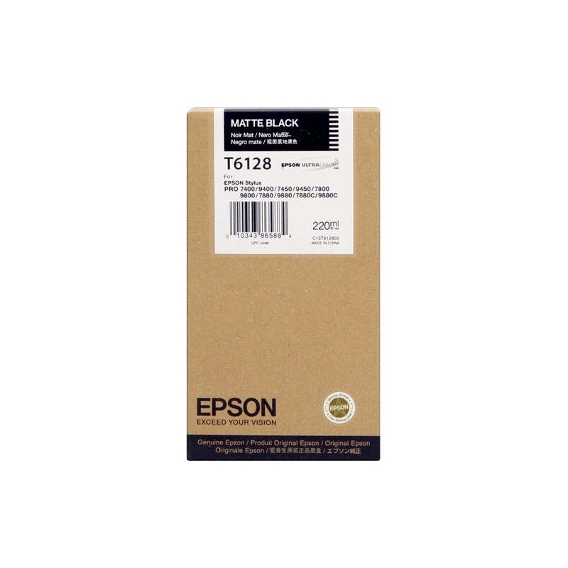 Cartucho de tinta Epson T6128 Negro Mate Original - C13T612800