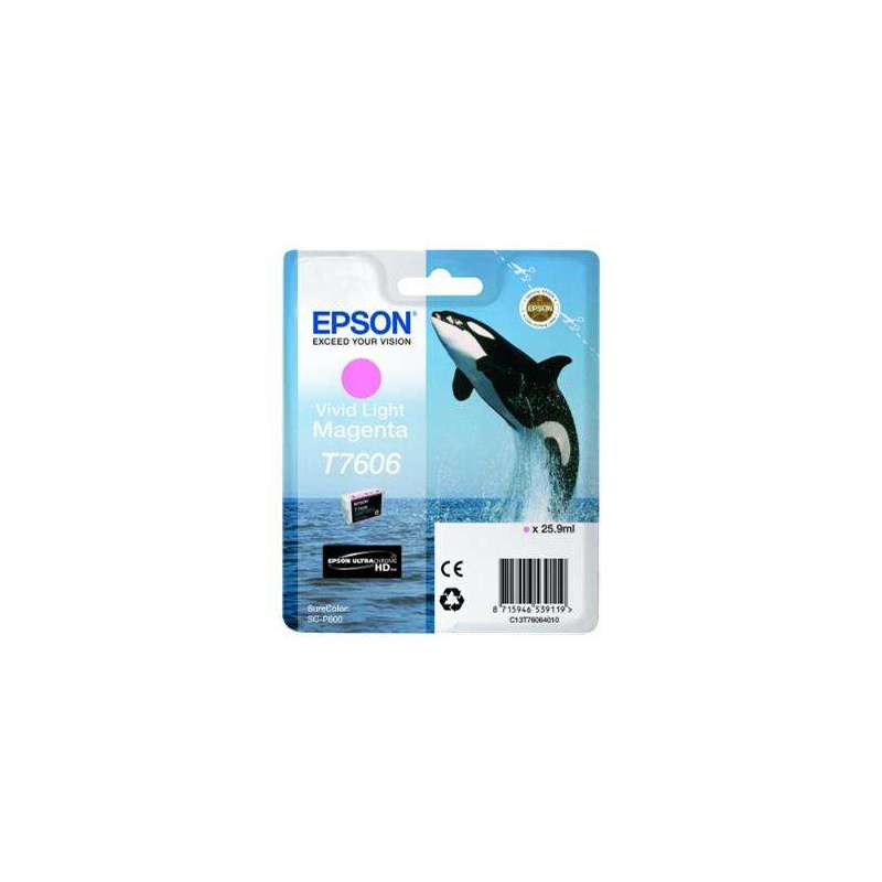 Tinteiro Epson T7606 Magenta Claro Original - C13T76064010