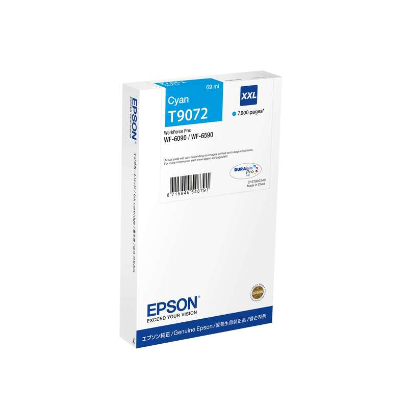 Cartucho de tinta Epson T9072 Cian Original - C13T907240
