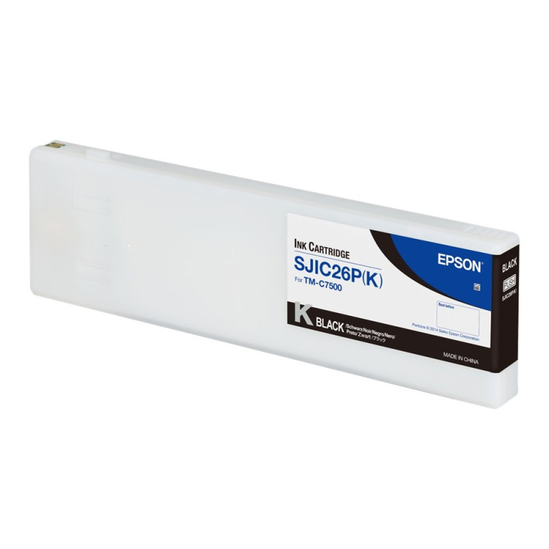 Tinteiro Epson SJIC26P Preto Compatível - C33S020618 - Tinta Pigmentad