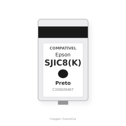 Cartucho de tinta Epson SJIC8(K) Negro compatible - C33S020407 - Tinta Pigmenta