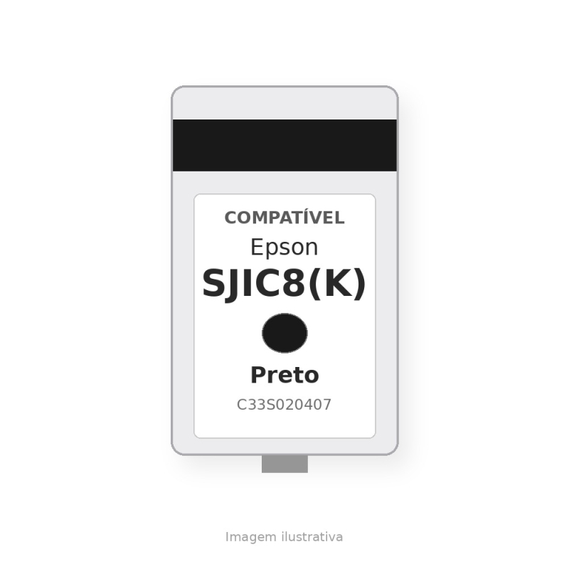 Cartucho de tinta Epson SJIC8(K) Negro compatible - C33S020407 - Tinta Pigmenta