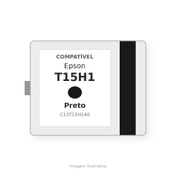 Cartucho de tinta Epson T15H1 Negro compatible - C13T15H140 - Tinta Pigmentada