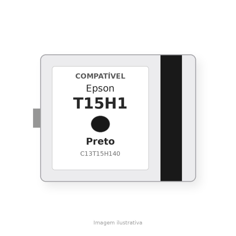 Cartucho de tinta Epson T15H1 Negro compatible - C13T15H140 - Tinta Pigmentada